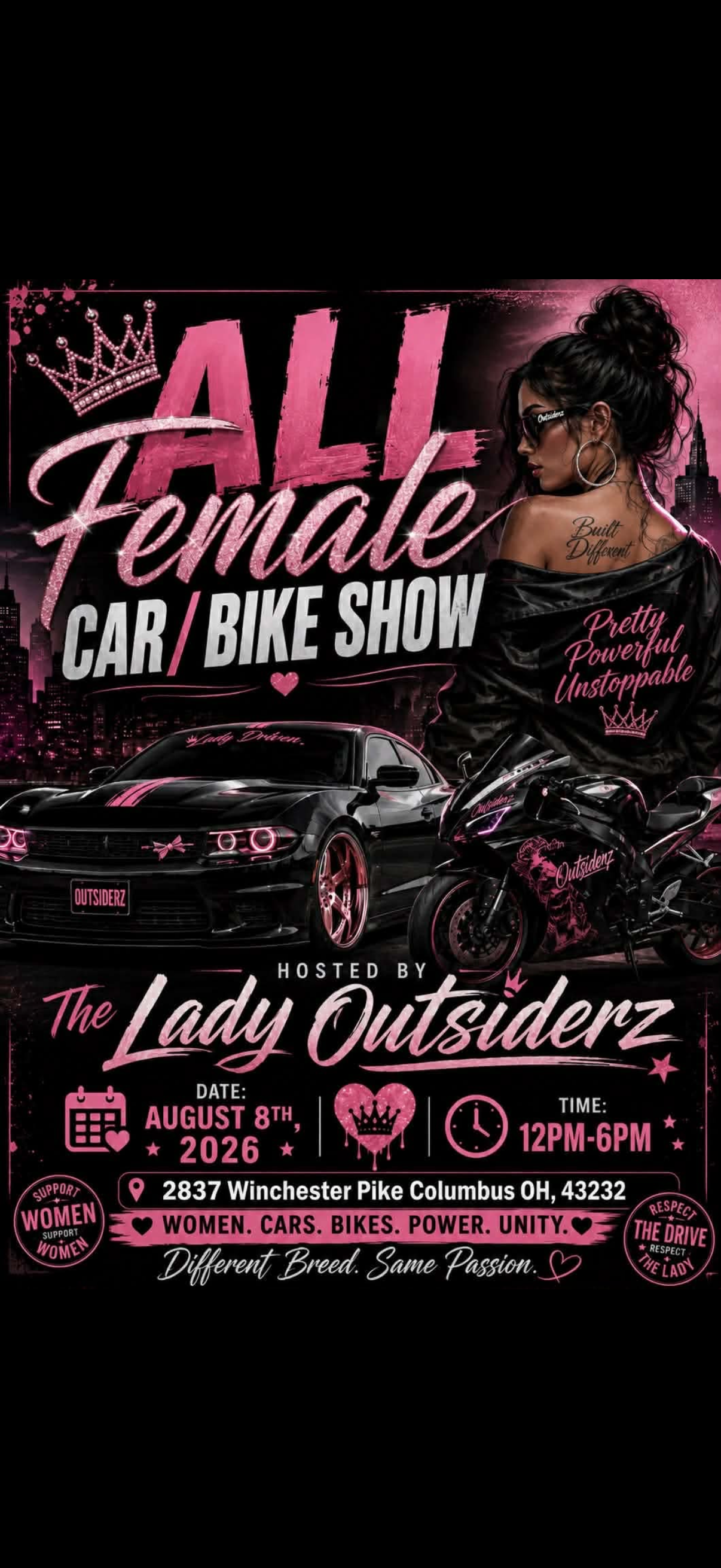 All lady car & bike show hosted by the ladies of Outsiderz cc