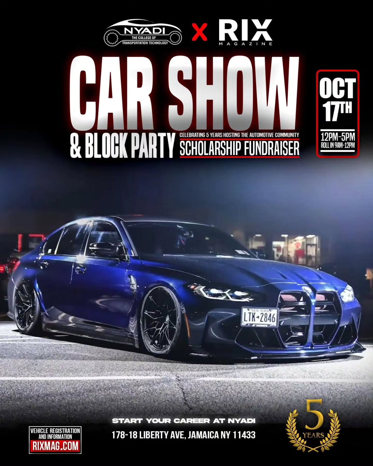 NYADI × RIX Magazine Car Show & Block Party Scholarship Fundraiser